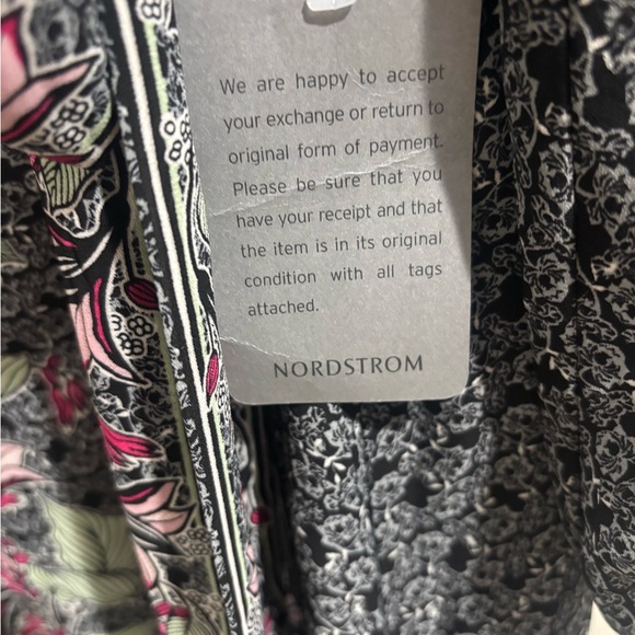 Max Studio Gray and Pink Floral Long Sleeve Dress - Picture 5 of 6